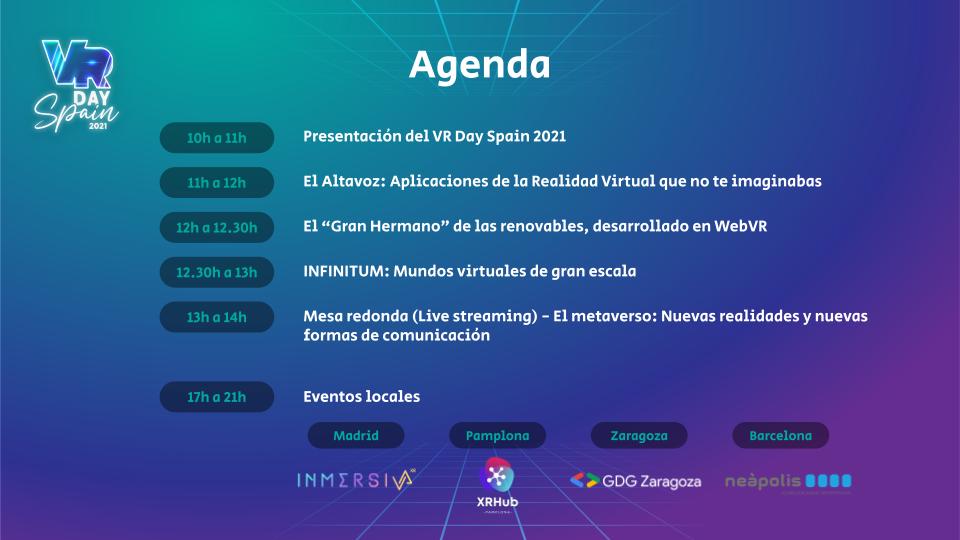 📢¡MAÑANA SÁBADO 20 es el #VRDaySpain21! 

Te esperamos por la mañana #online con conferencias + mesa redonda sobre metaversos. Apúntate en ➡ eventbrite.es/e/entradas-vr-…