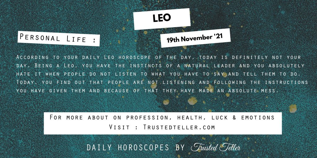 Trustedteller's tweet image. To know more, click on the link below.
trustedteller.com/horoscope

#Leo #Taurus #Scorpio #Sagittarius #Horoscope #ASTRO_GATEWAY_OPEN #ZodiacFacts