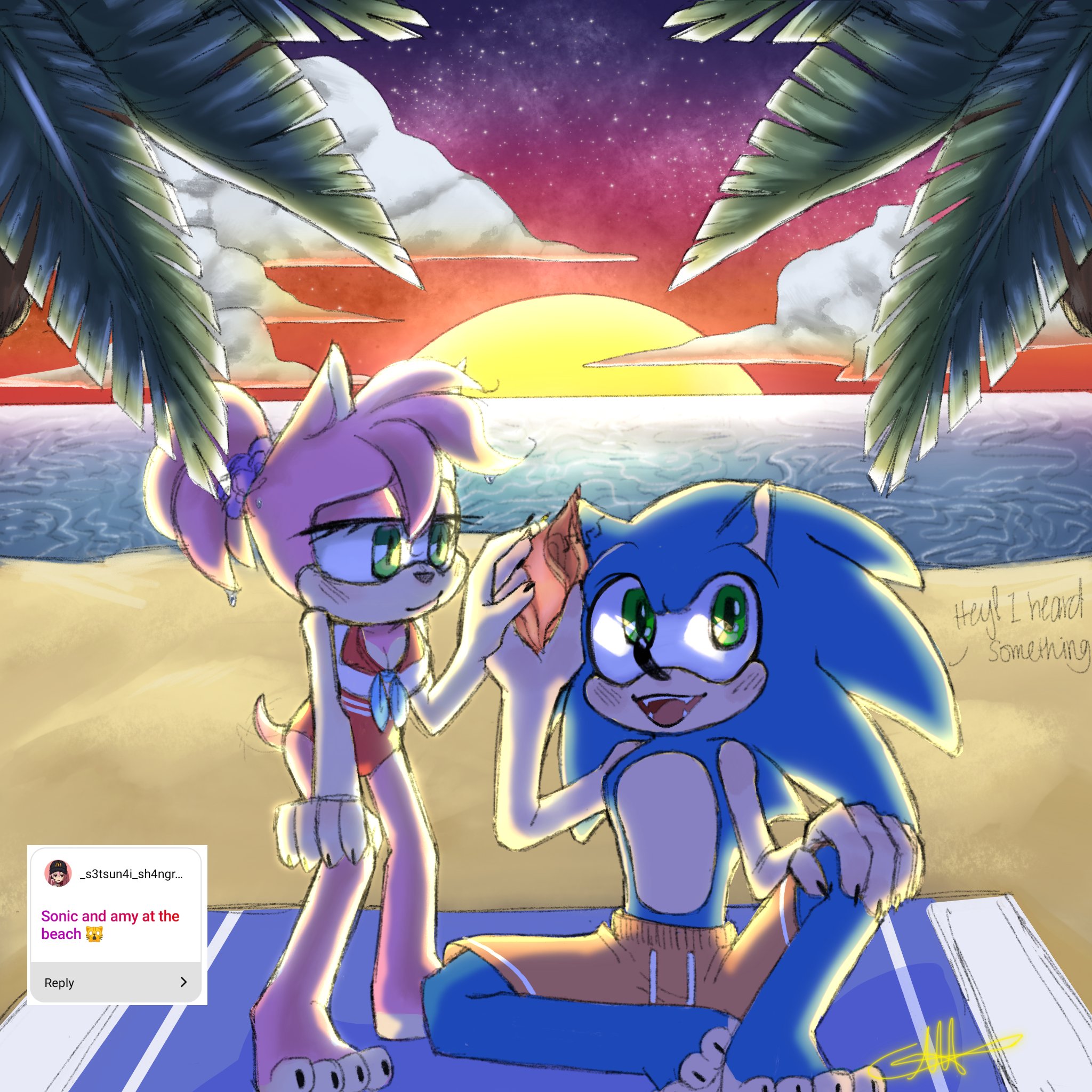 Project: Sonamy on X: Beach date 😎 but how'd Amy convince him to