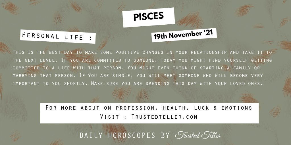 Trustedteller's tweet image. To know more, click on the link below.
trustedteller.com/horoscope

#pisces #Capricorn #Aries #Cancer #Horoscope #ASTRO_GATEWAY_OPEN #ZodiacFacts
