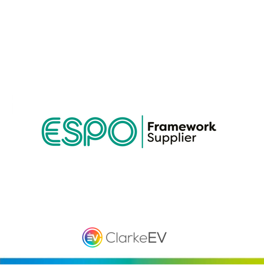 ClarkeEVUK's tweet photo. We have been awarded a place on ESPO!

We have joined the Vehicle Charging Infrastructure 2 (VCI 2) framework for the purchase of EV charging points and consultancy services.

Our values at Clarke EV are aligned with ESPO, helping us to provide the best possible service. https://t.co/vBh0BkYhRn