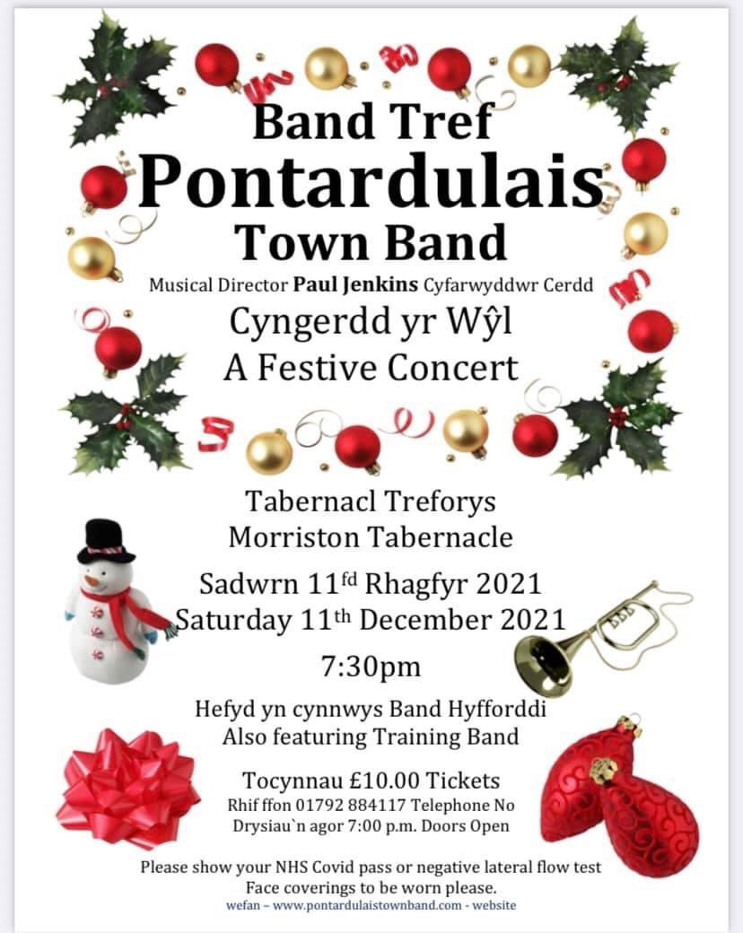 We’re delighted to return to performing live again along with our training and beginners bands and we’ll be playing all your Christmas favourites. Strict Covid measures will be in place for all attending, please check you can comply with requirements before purchasing a ticket.