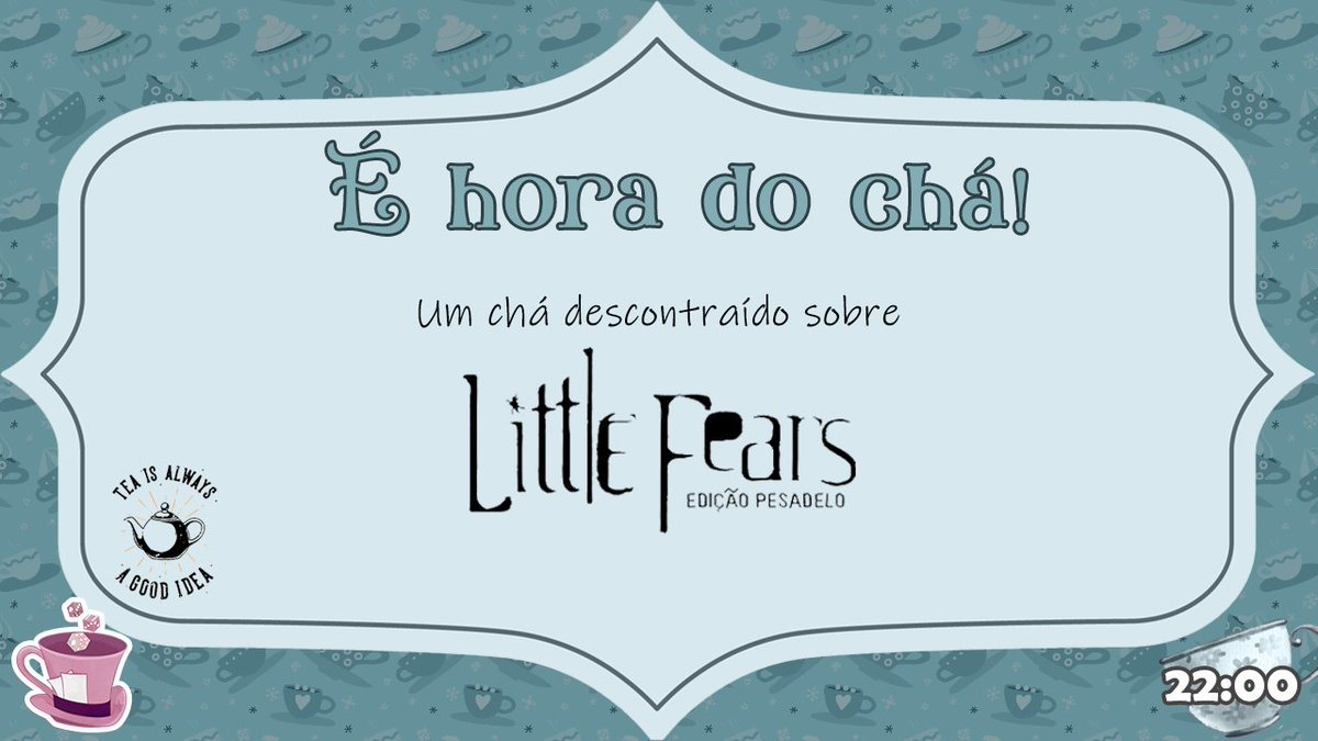 tophatpub's tweet photo. Hoje teremos Hora do Chá! E vamos falar um pouquinho sobre Little Fears, esse sistema que esta em financiamento coletivo e você joga com crianças num mundo mágico e sombrio. Quer saber um pouco mais? É só assistir a gente 😉
#littlefears #rpg #horádochá #tophat https://t.co/kSZ0LMJwgD