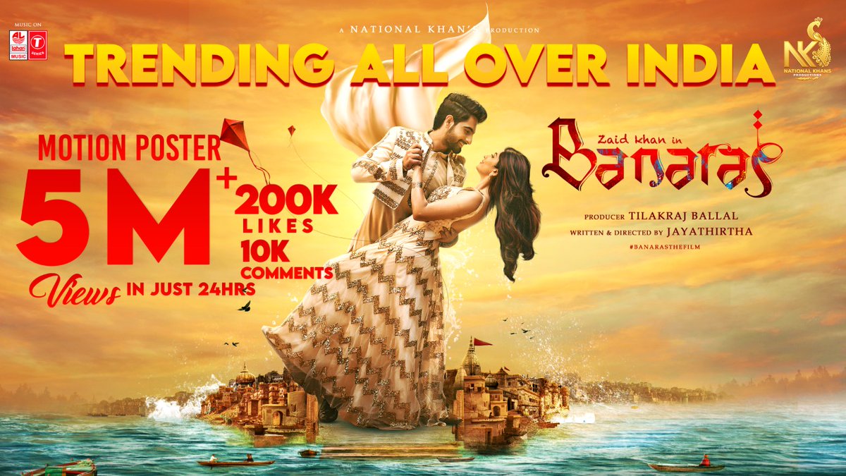 NATIONAL KHANS PRODUCTION (@nationalkhans) on Twitter photo 5 Million Views for #Banaras Motion Poster.
▶️ bit.ly/BanarasMotionP…
<a href="/UrsZaidKhan/">Zaid Khan</a> <a href="/jayathirtha77/">jayathirtha Jayanna</a> <a href="/AJANEESHB/">B AJANEESH LOKNATH</a> <a href="/NationalKhans/">NATIONAL KHANS PRODUCTION</a> #TilakrajBallal <a href="/sonal_monteiro/">Sonal Monteiro Official</a> <a href="/banarasthefilm/">Banaras The Film</a> <a href="/LahariMusic/">Lahari Music</a> <a href="/TSeries/">T-Series</a> #BanarasMotionPoster 5 Million Views for #Banaras Motion Poster.
▶️ bit.ly/BanarasMotionP…
<a href="/UrsZaidKhan/">Zaid Khan</a> <a href="/jayathirtha77/">jayathirtha Jayanna</a> <a href="/AJANEESHB/">B AJANEESH LOKNATH</a> <a href="/NationalKhans/">NATIONAL KHANS PRODUCTION</a> #TilakrajBallal <a href="/sonal_monteiro/">Sonal Monteiro Official</a> <a href="/banarasthefilm/">Banaras The Film</a> <a href="/LahariMusic/">Lahari Music</a> <a href="/TSeries/">T-Series</a> #BanarasMotionPoster
