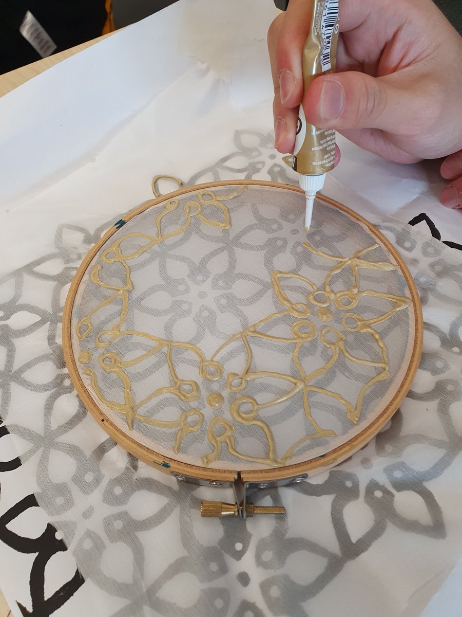 UnsworthAcademy's tweet photo. Excellent start to their silk gutta work from year 10 DT learners. Well done!! #dtTextiles #steadyhandneeded https://t.co/G6poeQ7Lgw