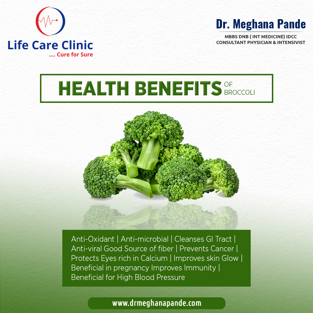 Know the Health Benefots of Brokolli:
Consult with Best Blood Pressure Specialist and Diatecian in Pune - Dr. Meghana Pande at Life Care Clinic
Contact us - 9325834974

#highbloodpressure  #highbloodpressurediet  #highbloodpressuretreatment  #DrMeghanaPande #LifeCareClinic #Pun