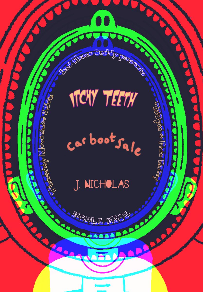 Next Thursday at Biddle Bros in east London:

Itchy Teeth <a href="/ItchyTeethUK/">Itchy Teeth</a> + Car Boot Sale + J. Nicholas ~ FREE ENTRY!

facebook.com/events/4194793…

#livemusic #gigs #events #biddlebros #hackney #clapton #eastlondon #freeentry #thursdaynight #itchyteeth #carbootsale #jnicholas #newmusic