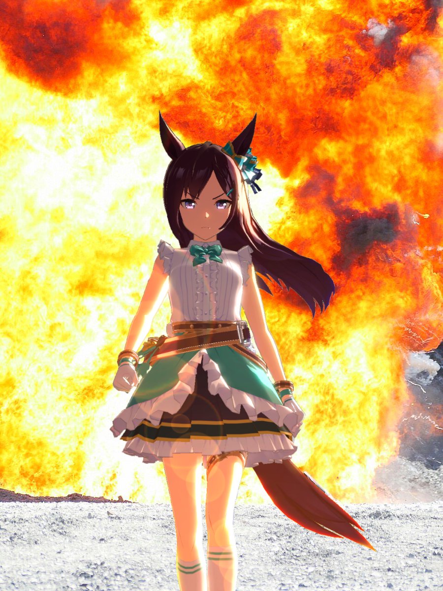 kaneoto8694's tweet photo. どうしても特撮の爆発背景と合わせたくなった　#ウマ娘　#メジロドーベル https://t.co/5KBVDJY7Pm