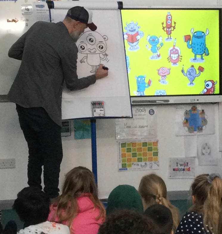 Talking to these children about writing was such a privilege and one of the highlights of my writing career. 
So much joy &amp; enthusiasm. Great teachers and brilliant fun with my buddy <a href="/OFalafel/">Olaf Falafel</a>

Thank you <a href="/StMSchStewkley/">St Michael’s School Stewkley</a> <a href="/LongMeadowSch/">Long Meadow 🎈🎈🎈</a> <a href="/MissDevlinLMS/">Miss Devlin</a> @bridiebookabyss <a href="/Our_Bookshop/">Our Bookshop in Tring</a>