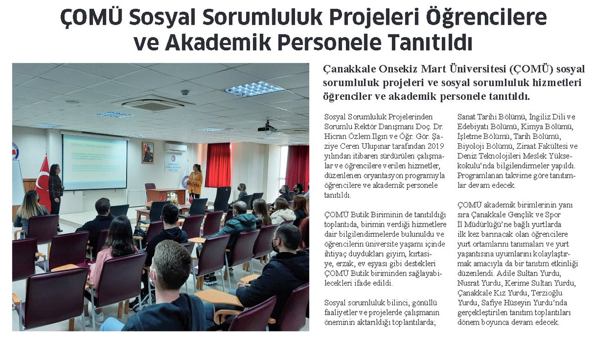 ÇOMÜ Gazete tweet media