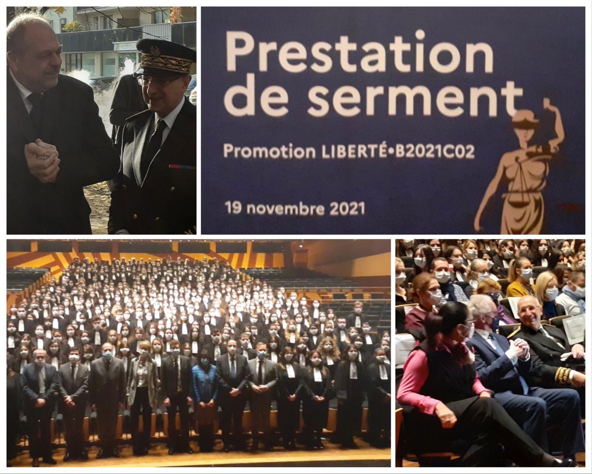 Prefet21_BFC's tweet photo. Fierté, émotions et solennité pour la prestation de serment de 343 greffiers stagiaires de la promotion Liberté de l’École Nationale des Greffes @Justice_ENG à l’ @OperaDijon en la présence d’ @E_DupondM, garde des Sceaux, ministre de la justice et de Fabien SUDRY, @Prefet21_BFC https://t.co/otMmmnghuK