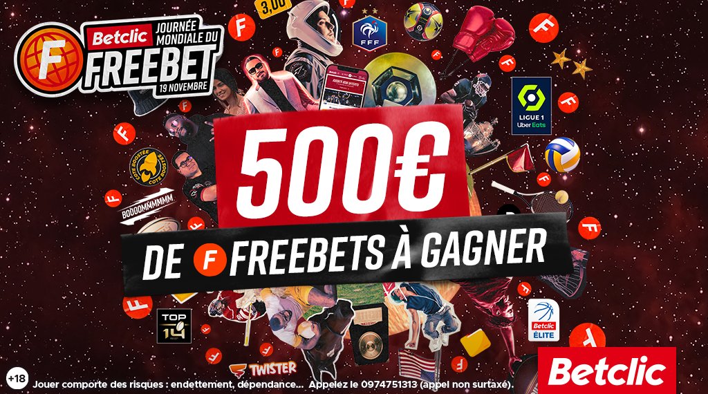 Betclic_ELITE's tweet photo. 💰 C'est la #JourneeMondialeduFreebet !

@Betclic régale pour l'occasion 🔥
 
10 x 50€ de Freebets à gagner 😏
 
🔁 Follow @Betclic + RT + #BetclicELITE en réponse du post pour participer https://t.co/ciqlPOQpEP