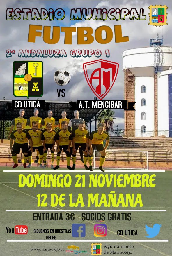 🏠 Volvemos a jugar en casa 

📝Domingo 21 de Noviembre
🕒 A las 12h de la mañana

 ⚽️ VAMOS UTICA!! 👏🏻💪🏻⚽️
