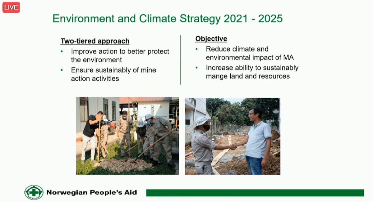 NPAdisarm's tweet photo. #MineAction organisations are not excluded from the impact of environmental degradation - Bui Doan Bach @NpaVietnam  #Environment Protection Officer 

👇📸 @MineActionRev #19MSP side event to learn more about what we are doing to protect 🌏

@MineBanTreaty #ClimateChange https://t.co/wxVsZXIjNK