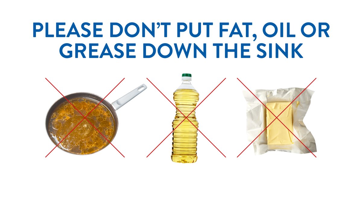 scottish_water's tweet photo. Avoid blocking drains 👍. Recycle or put cooled fat, oil or grease in the bin using a sealable container 👌.
More at: https://t.co/MAhr8YLTL4
#HelpUsHelpYou #AvoidBlockages https://t.co/PIh5PYxrSq