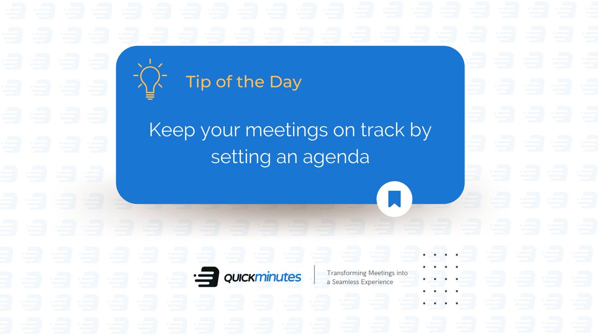quick_minutes's tweet photo. A clear agenda will clarify the purpose to all participants. As a result, you'll be able to communicate clearly what success looks like, and you'll be more likely to have everyone involved happy with the result. 

#Agenda #TryQuickMinutes #SayHellotoHappyMeetings https://t.co/gcLdpx1aAK