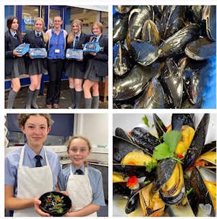 uhhschool From delivery to dish. Students from various year groups experimented and cooked up a selection of beautifully presented dishes based around mussels which came from @offshoreShell as part of the the Fish in Schools Hero Programme.