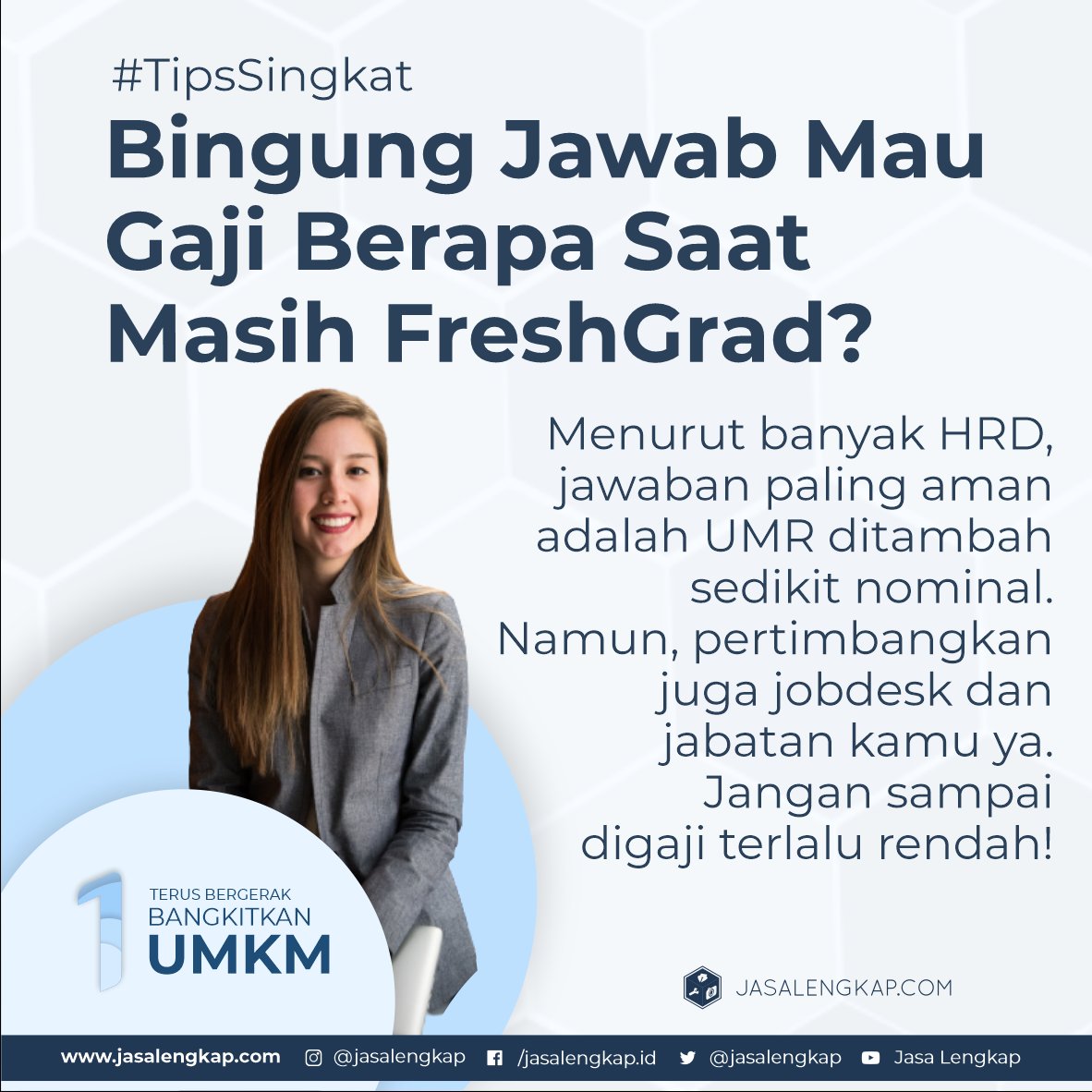 JasaLengkap's tweet photo. Kamu jobseeker dan baru lulus? Wah semangat ya! Ini dia tips buat kamu saat ditanya soal gaji.
Btw kalau Jasa Lengkap buka lowongan kerja, pada mau join ga yaa? 🤔🤔
#jasalengkap #lowongankerja #tipshrd #hrdindonesia #hrd #loker #lokerjakarta #lokersurabaya #lokerindonesia https://t.co/qIeurOJRQR