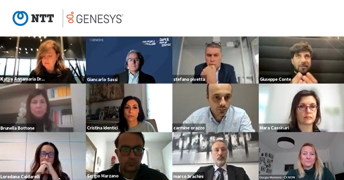 nttdata_inc's tweet photo. Together with @Genesys and @CX_Now we discussed Customer Experience future scenarios.
We’re getting prepared for 2022 with new #CX models and strategies. Together, it's possible 🙌
#NTTItalia #PartnerForGreatness https://t.co/PhDFgeQx6j