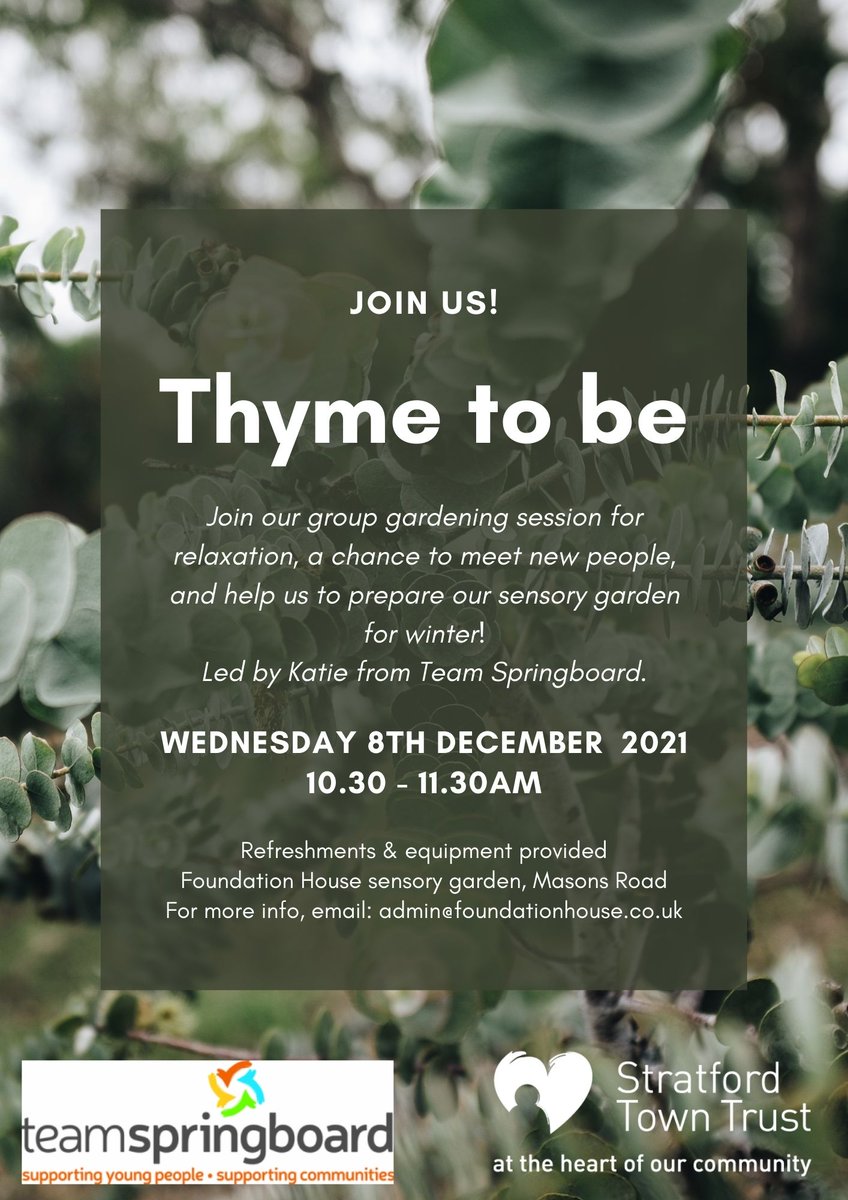 As mornings and evenings are getting darker, it is more important now to get outside in the daylight... so join in at our next gardening session being delivered by Katie at <a href="/TSpringboardCIC/">Team SpringBoard CIC</a>  

All welcome, refreshments &amp; equipment provided. We hope to see you here! 🌺👇😀