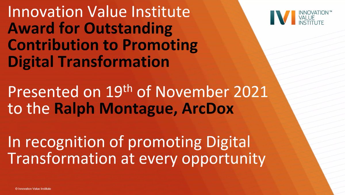 ralph_arcdox's tweet image. A BIG 🙏Thank You🙏 to @IVIinsights for the award and recognition of our work at @arcdox to promote and support #DigitalTransformation of #Architecture #Engineeing #Construction #BIM #AEC #Innovation