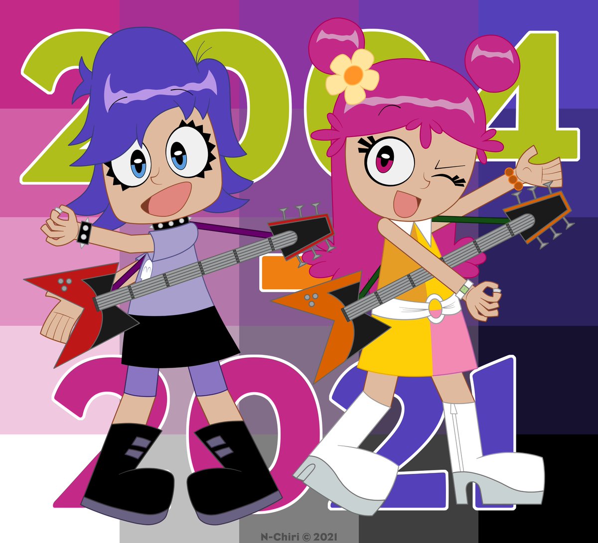 Today is the 17th anniversary of my most favorite childhood show, #HiHiPuffyAmiYumi by #CartoonNetwork and #RenegadeAnimation. Rock on!