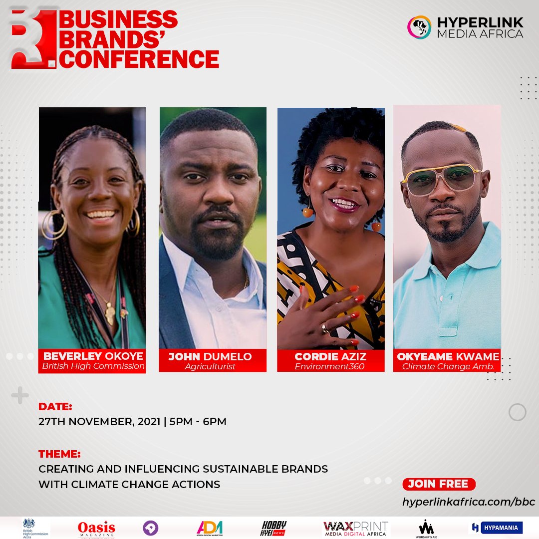 hyperlinkafrica's tweet photo. The BBC 2021 series would have 9 speakers talk on ‘Curating and Influencing Sustainable 
Brands with Climate Change Actions’. Can our climate be affected negatively if these 
brands are equally protecting our environment like they do to their brands?
#BBC21 https://t.co/86J4qKvRXo