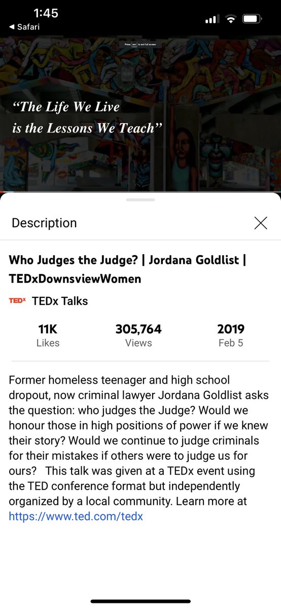 Much love to everyone who helped my <a href="/TEDx/">TEDx</a> talk “Who Judges The Judge?” reach over 300,000 views…