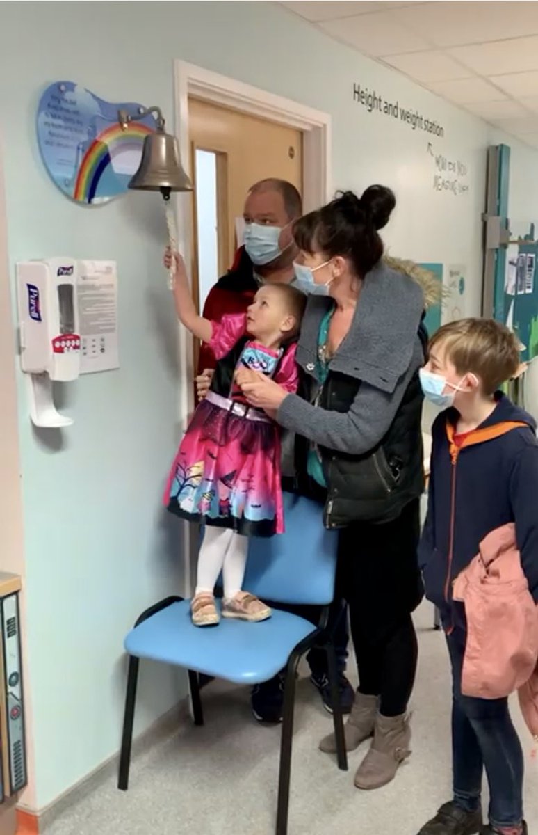 My Niece has battled a rare form of cancer for the past 9 months.. today THE BELL was rung to signal the end of her treatment and in remission , to see a 3 year old battle this disease especially during Covid times has been a remarkable event to witness. ❤️❤️❤️❤️