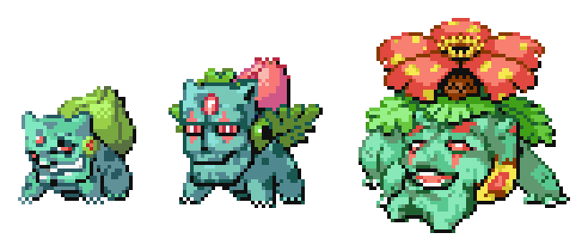 Live Shiny Bulbasaur, Ivysaur & Venusaur Pokémon Fire Red / Leaf