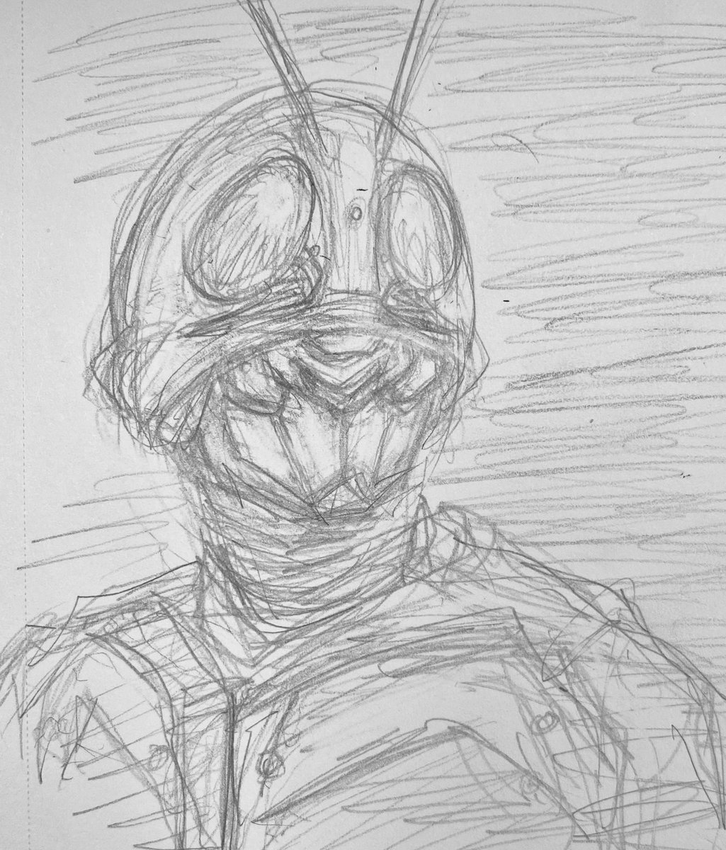 Slow day in class so I ended up doodling Kamen Rider again 