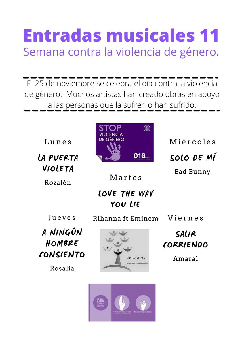 CEIP_LAS_ROZAS's tweet photo. Las cosas pueden cambiar. STOP VIOLENCIA DE GÉNERO
#educacion
#educacy
#ViolenciaDeGenero https://t.co/VHlBDbRUFL