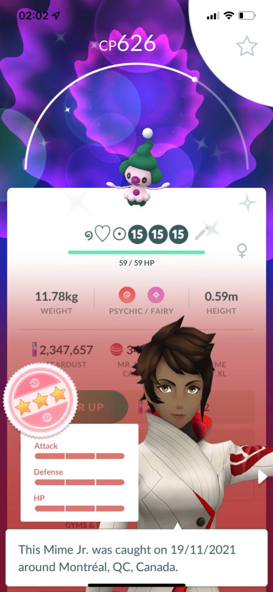 dindin's tweet image. Mime jr with PERFECT IV! Yay! I am so happy! Hatched from 7kg egg 🥳 #pokemongo #mimejr