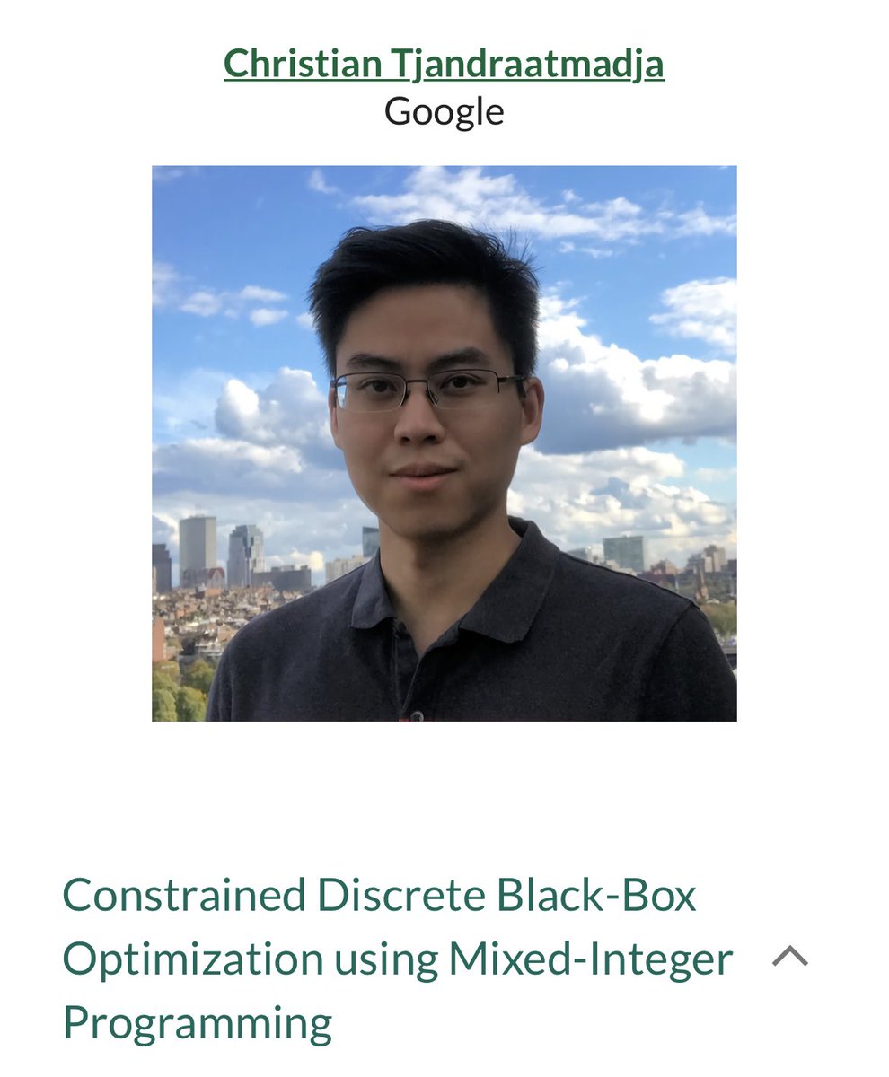akazachk's tweet image. Join us *now* for #DiscreteOptTalks by @CarlaMichini and Christian Tjandraatmadja! talks.discreteopt.com