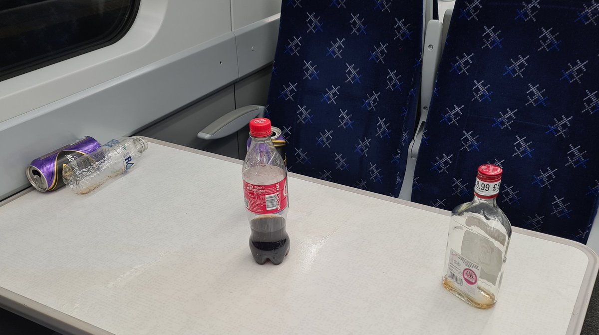 Hi <a href="/ScotRail/">ScotRail</a>. Boarded the 1750 departing from GLC to Lanark. Most of carriage littered with empty booze and stinking of it. Worrying that this goes on apparently unnoticed. What kind of message does it project about the level of safety on your trains? 🙈