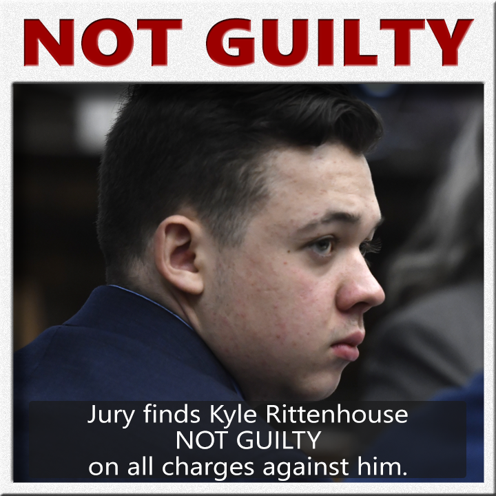 wmtv15news's tweet photo. NOT GUILTY: Kyle Rittenhouse found NOT GUILTY on all charges against him. https://t.co/i6MaxfVzKd