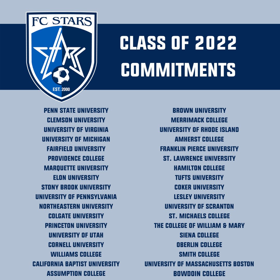 starsofma's tweet photo. FC Stars is extremely proud of our 2️⃣0️⃣2️⃣2️⃣ Graduating Class 🎓🎓Please stay tuned for additional commitments as the season progresses! #FCStars #StarsNation #ProvenPathway https://t.co/PIPAjODM3Q