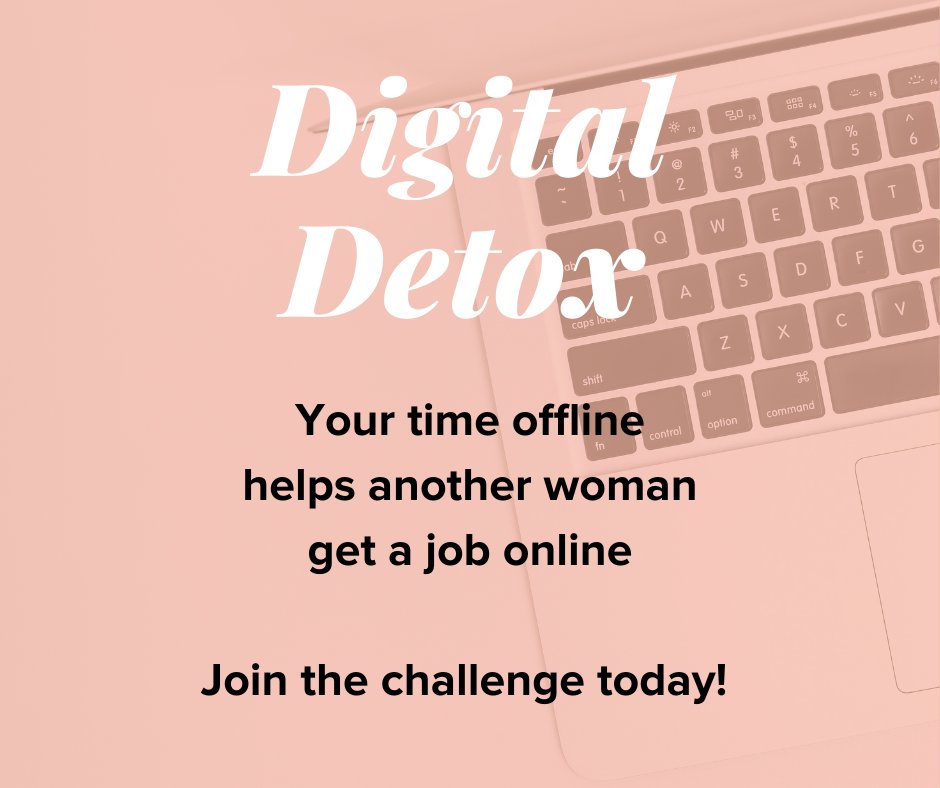 We are helping women gain access to technology necessary to gain employment and we need your help! Join our efforts at classy.org/campaign/digit…. Pledging $10 for every hour spent offline and away from devices, together we will raise $2,500 the cost of a dozen laptops for women