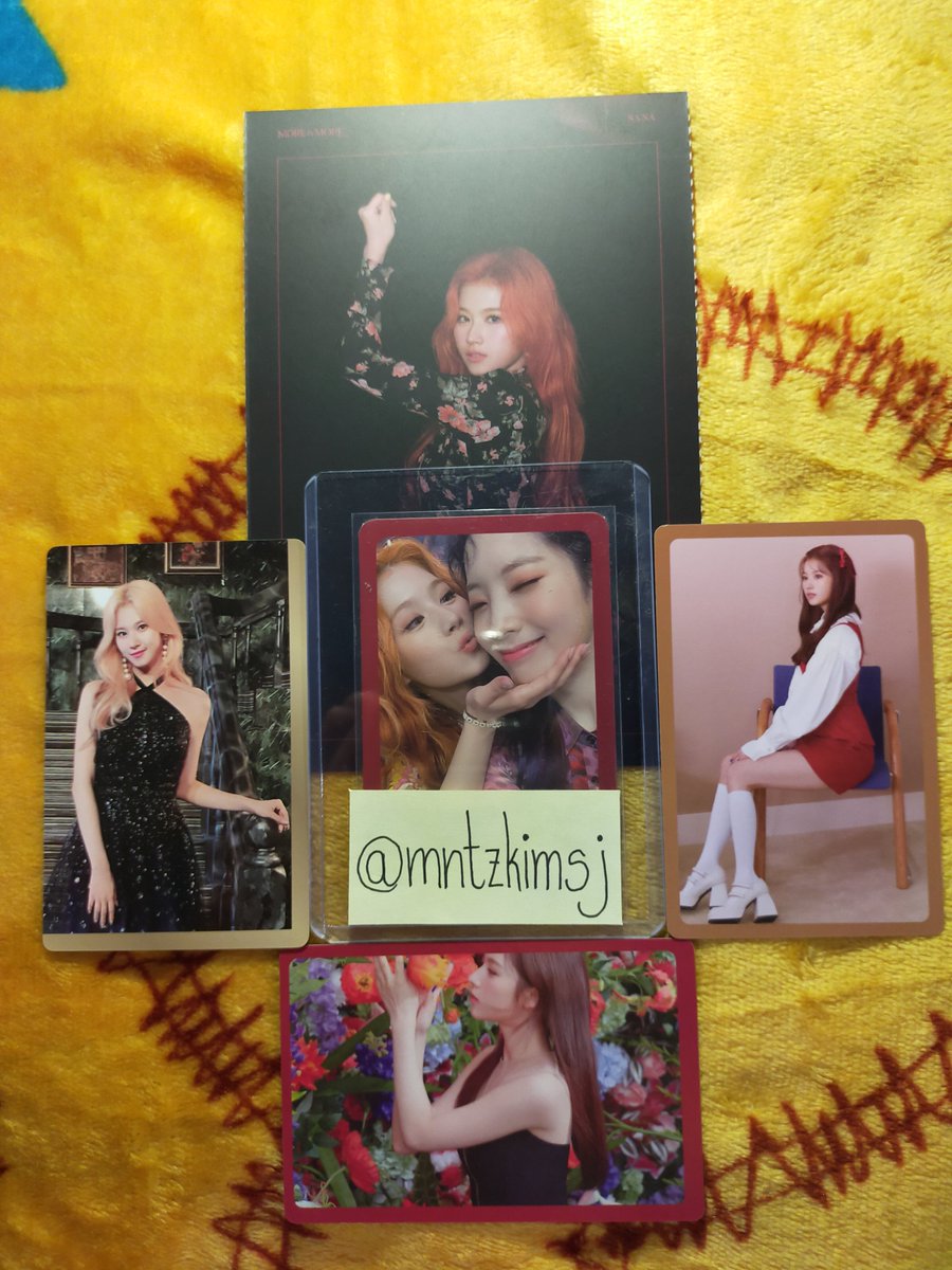mntzkimsj's tweet photo. Sold as set ONLY

Sana POB photocards + Accordion postcard - ₱170
Nayeon TOL Tasting Card and Coaster - ₱110
Tzuyu TOL Tasting Card and Lenticular - ₱110

DM or Reply

🏷️ twice nayeon jeongyeon momo sana jihyo mina chaeyoung tzuyu taste of love tol eyes wide open photocards https://t.co/e2W8NQYB5l