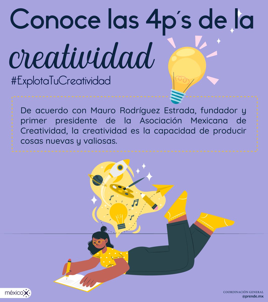 CursosAprendeMX's tweet photo. ¿Se terminó tu #creatividad? 🤯
¡No te preocupes! 💜 Aquí te compartimos lo que necesitas saber para estimular tu capacidad creativa en las aulas. 🤓
#ExplotaTuCreatividad con estos consejos. 👇 https://t.co/b6pzrqJrR6