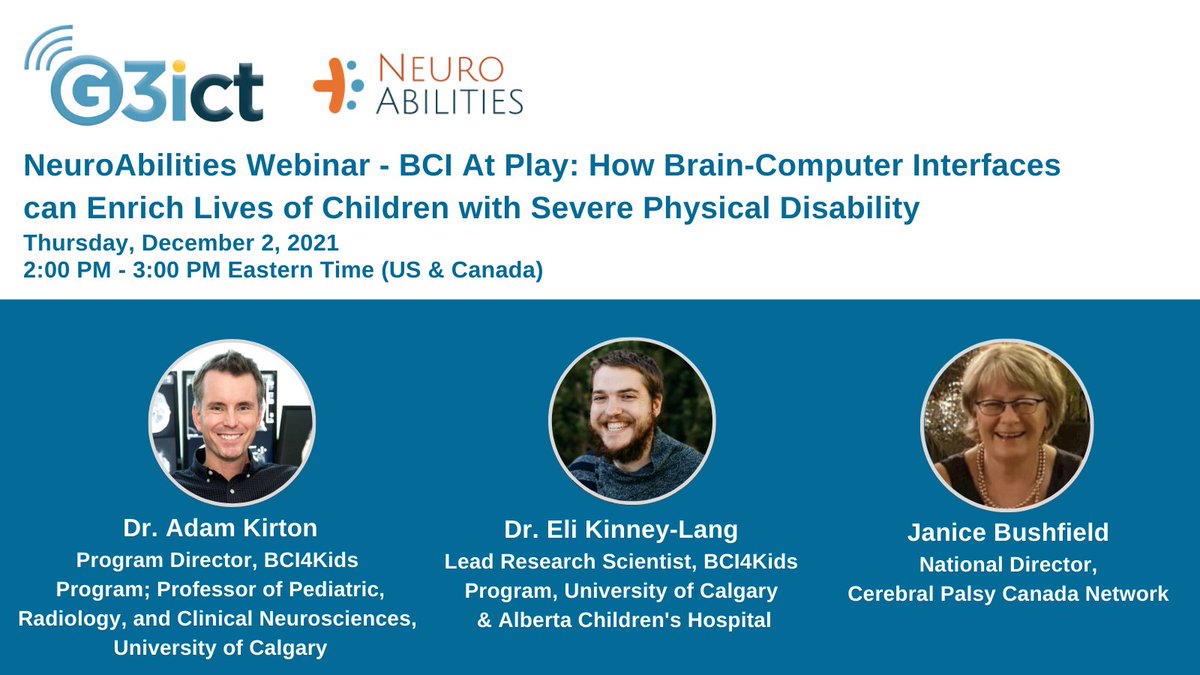 Honored to host our guests from @BCI4kids @CPCanadaNetwork to talk about #BCI and #neurotech designed with & for children

bit.ly/BCIatPlay

#pediatrics #BrainComputerInterfaces #NeuroAbilities 
@bci_eli @PedStrokeYYC #CerebralPalsy