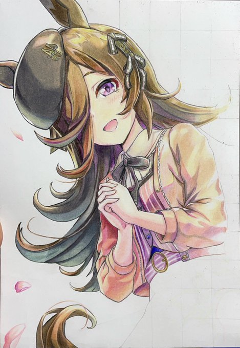 オーダーイラスト　手描きイラスト　色鉛筆画　ウマ娘　ライスシャワー ウマ娘 ライスシャワー イラスト 手描き アナログ - メルカリ