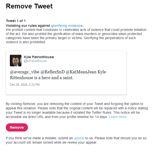 KPatriothouse's tweet photo. Fuck you @jack for censoring me before, well Kyle is INNOCENT and is a god damn hero.
Fuck Twitter this retarded platform sucks anyway. https://t.co/buSSLV0skT