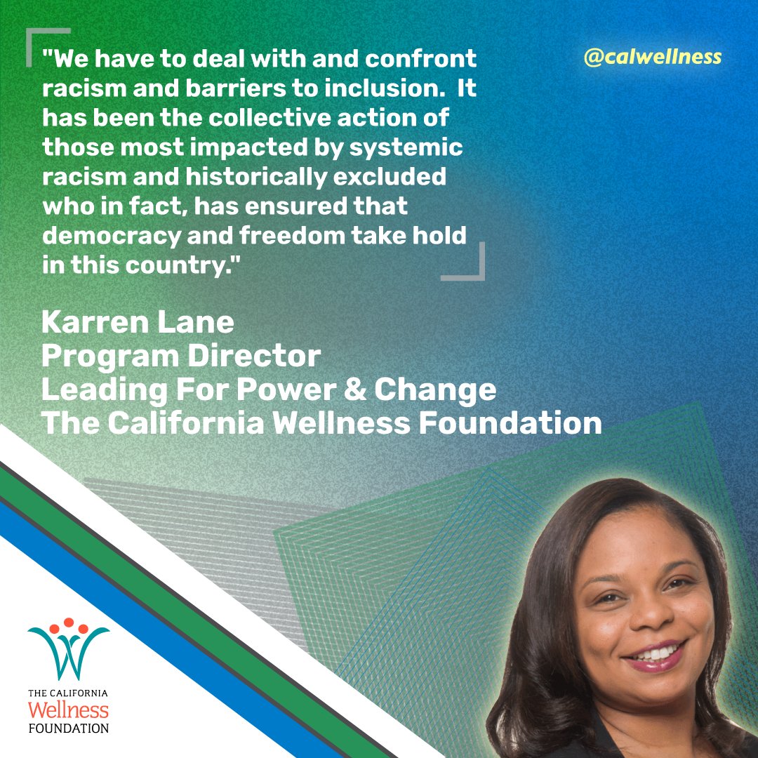 calwellness's tweet photo. Karren Lane, Program Director for our Leading for Power &amp; Change portfolio shares about addressing barriers to inclusion in our new video. https://t.co/2wEhl3hXAl #AdvancingWellness @YouTube https://t.co/ZOxSDc6ol0