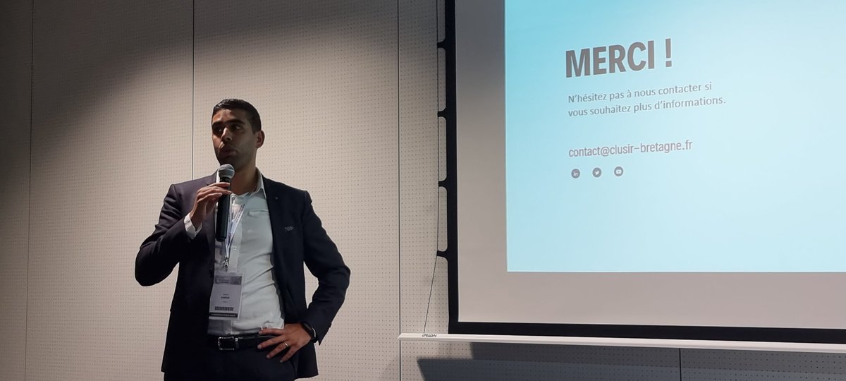 ClusirBretagne's tweet photo. Inauguration à l'European Cyber Week le 16/11 TRE-HARDY JEROME 
(@regionbretagne, cons régional délégué à la cybersécurité, aux services numériques et aux données), Christian CEVAER(délégué @ANSSI_FR) et Loïc Guézo (SG  @Clusif) nous ont fait l'honneur de quelques mots d'intro https://t.co/pGf41OifsR