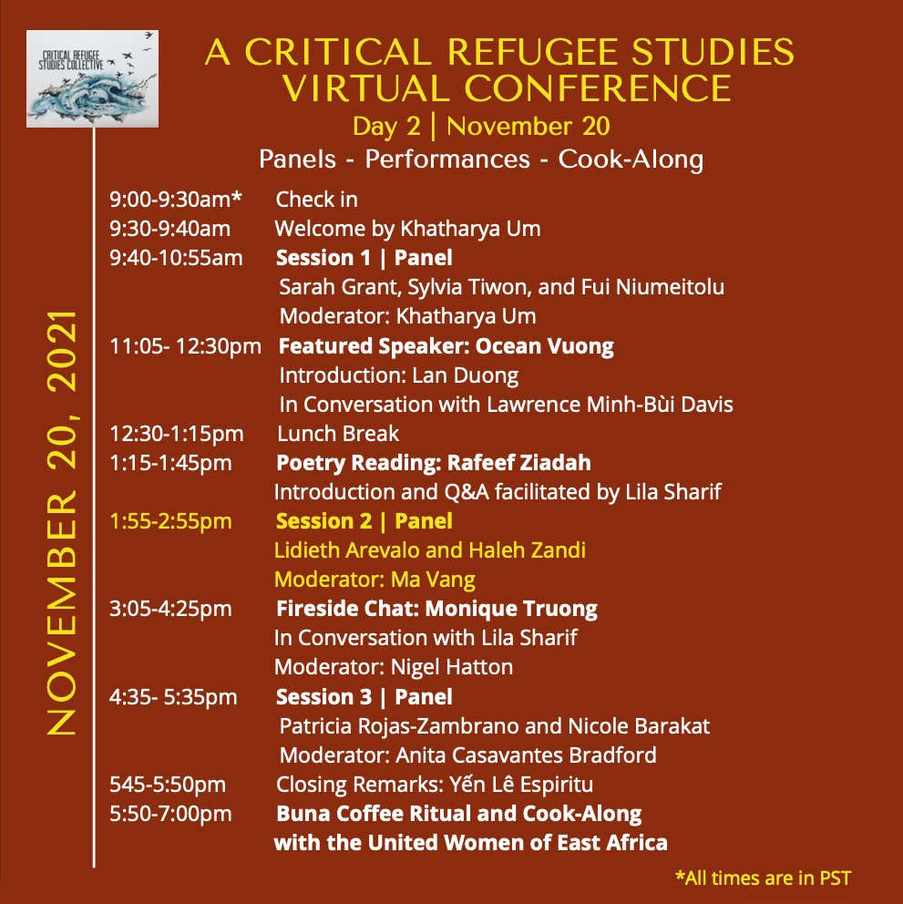 ✨TOMORROW ✨ I'll be presenting on '#EthicalStorytelling & the importance of Authentic #ImmigrantStories by Immigrant Storytellers” at the #CriticalRefugeeStudiesCollective Fall Conference at 1:55pm PST 📚🎥

Learn more about the conference and CRSC: criticalrefugeestudies.com