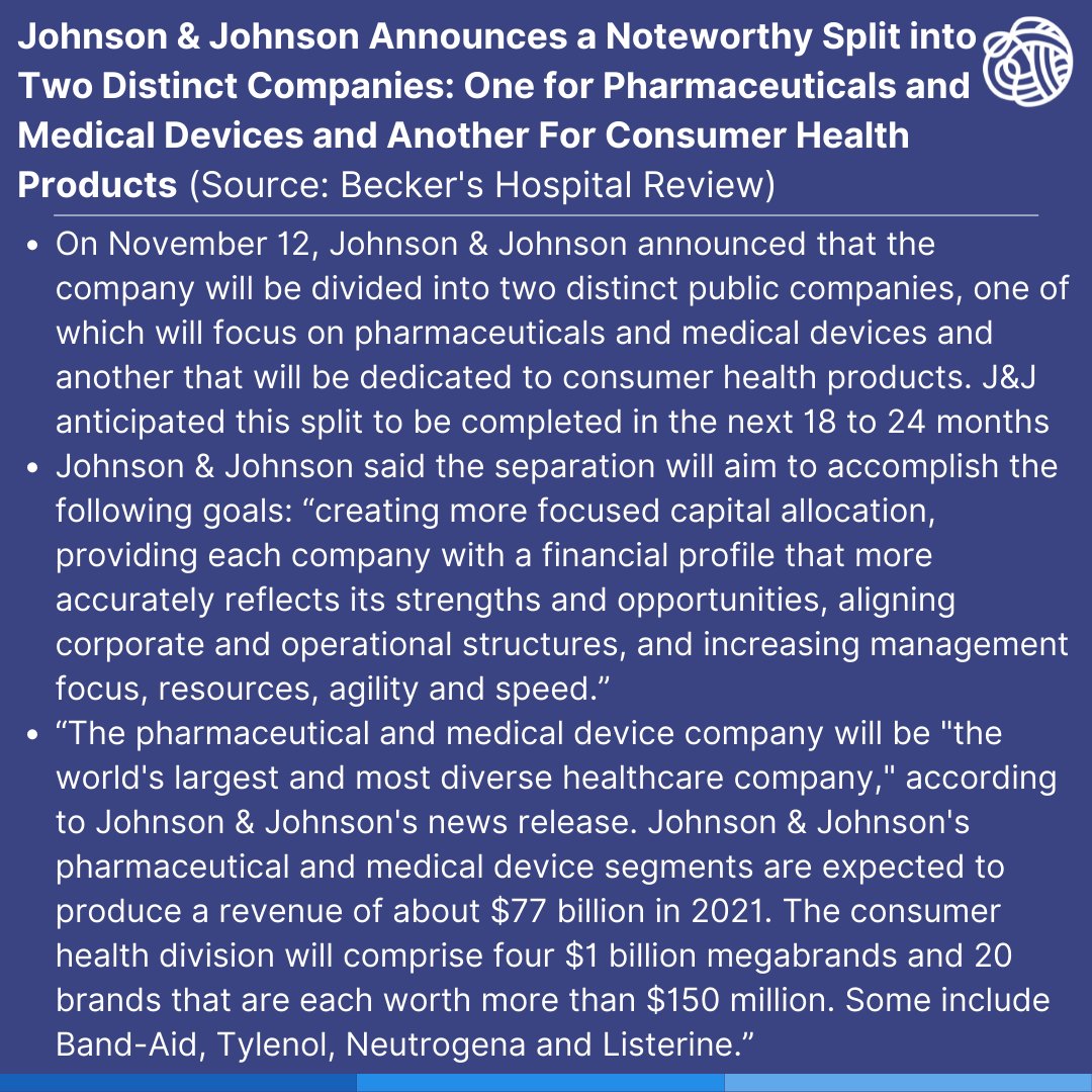 untanglehealth's tweet image. What action in #healthcare and #technology should you be keeping up with? Untangle Health has you covered. This week’s happenings cover @JNJNews, @h1healthcare, @pfizer and more.