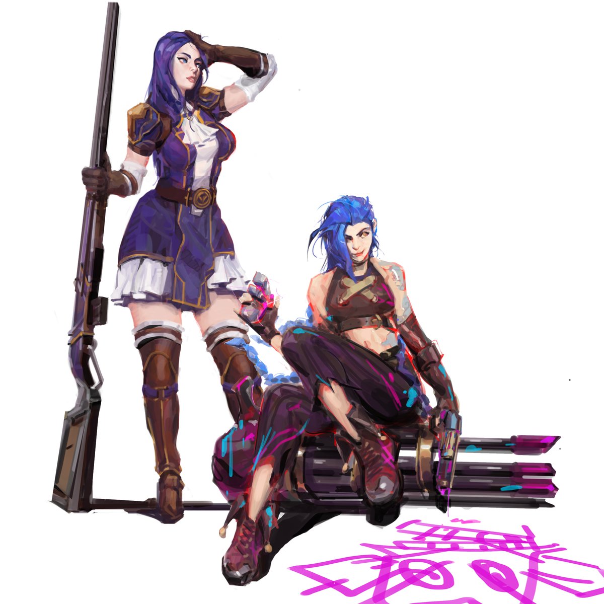 mrchines's tweet photo. Slowly working my way up the cast list 🧐
#Arcane #LeagueOfLegendsFanArt #Jinx #Caitlyn https://t.co/FyQyGL2OMA