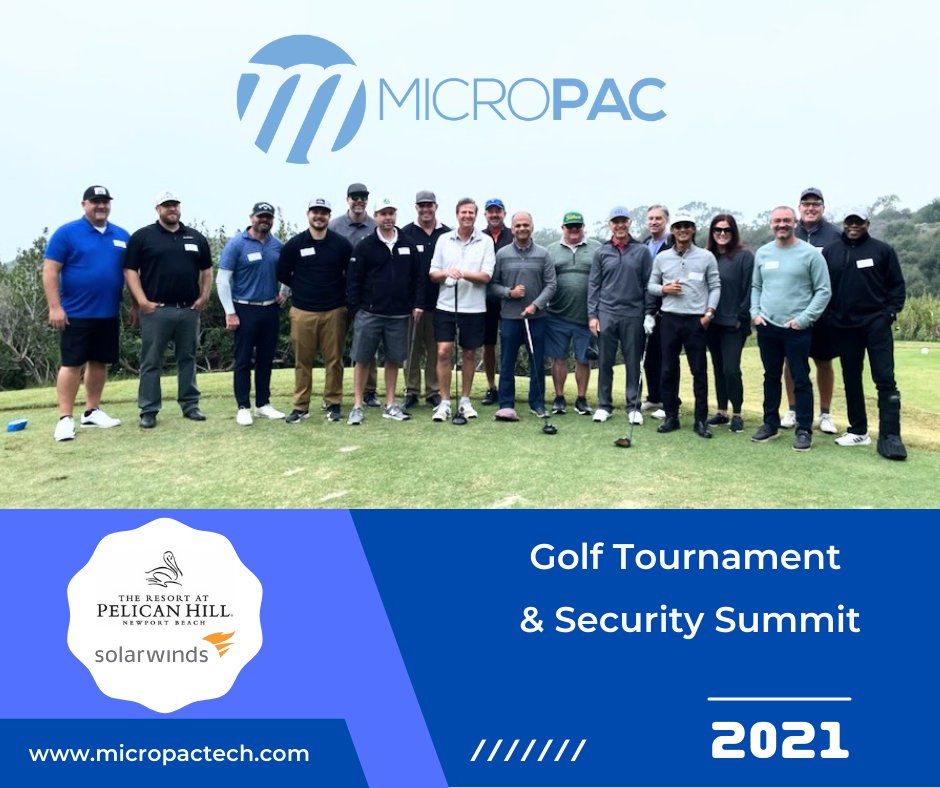 MicroPacTech's tweet photo. What an incredible day at our annual Golf and Security Summit at Pelican Hill!
Thanks to SolarWinds and our attendees for a great event!
#golf #cybersecurity #solarwinds #micropac https://t.co/am2jM6Ur9y