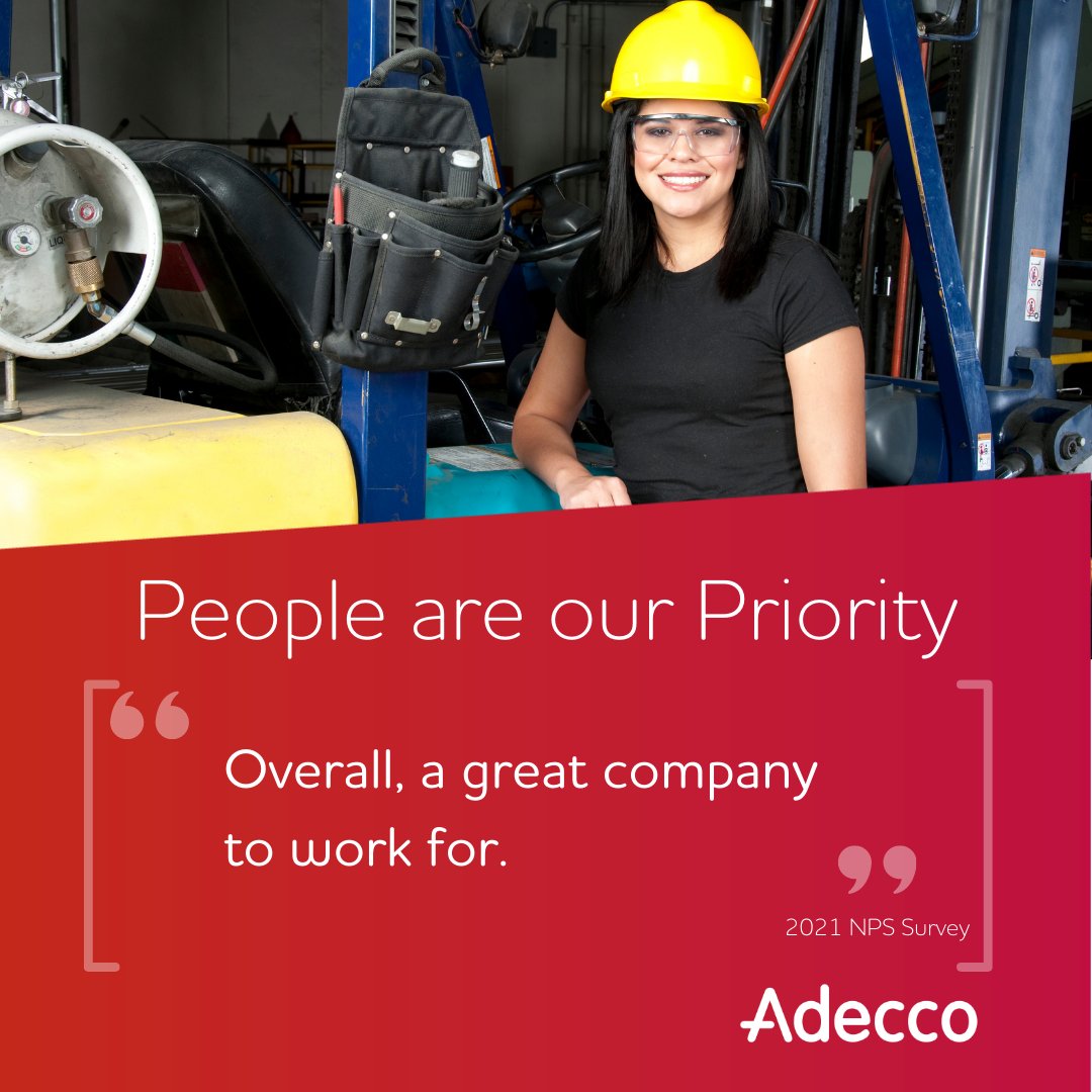 AdeccoUSA's tweet photo. Our associates have great things to say about working for us! Come find out for yourself why Adecco Associates choose Adecco. #PeopleAreOurPriority #AdeccoUSA #Staffing https://t.co/fD01ZNcQrC